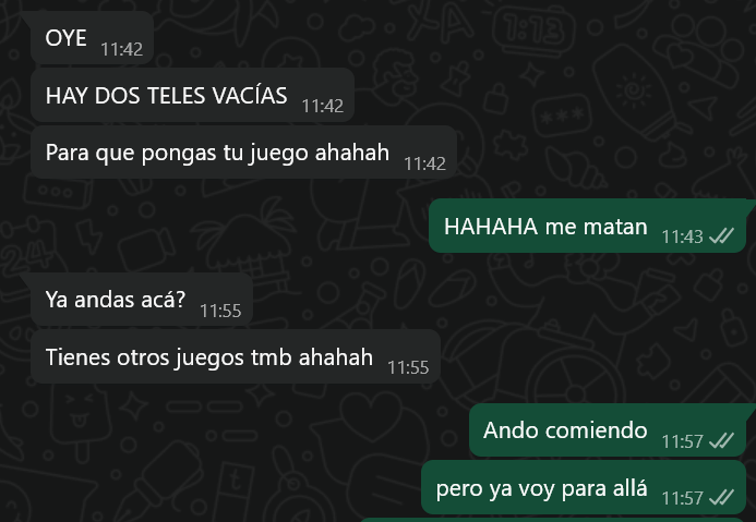 A chain of texts of Calix telling me there's free TVs